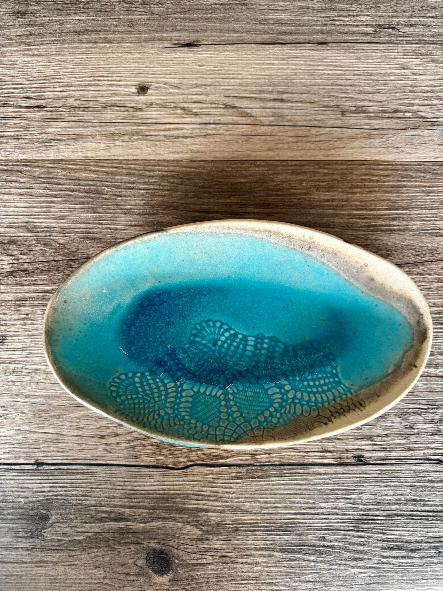 Turqouise Oval Sharing Plate