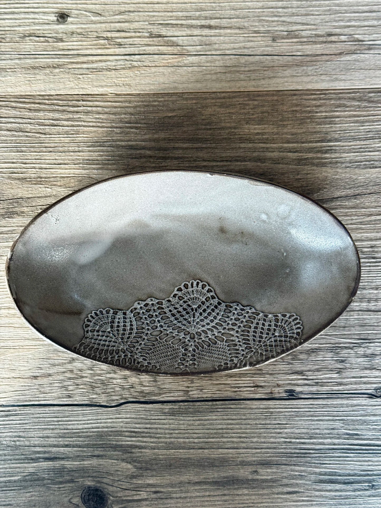 Grey Oval Sharing Plate
