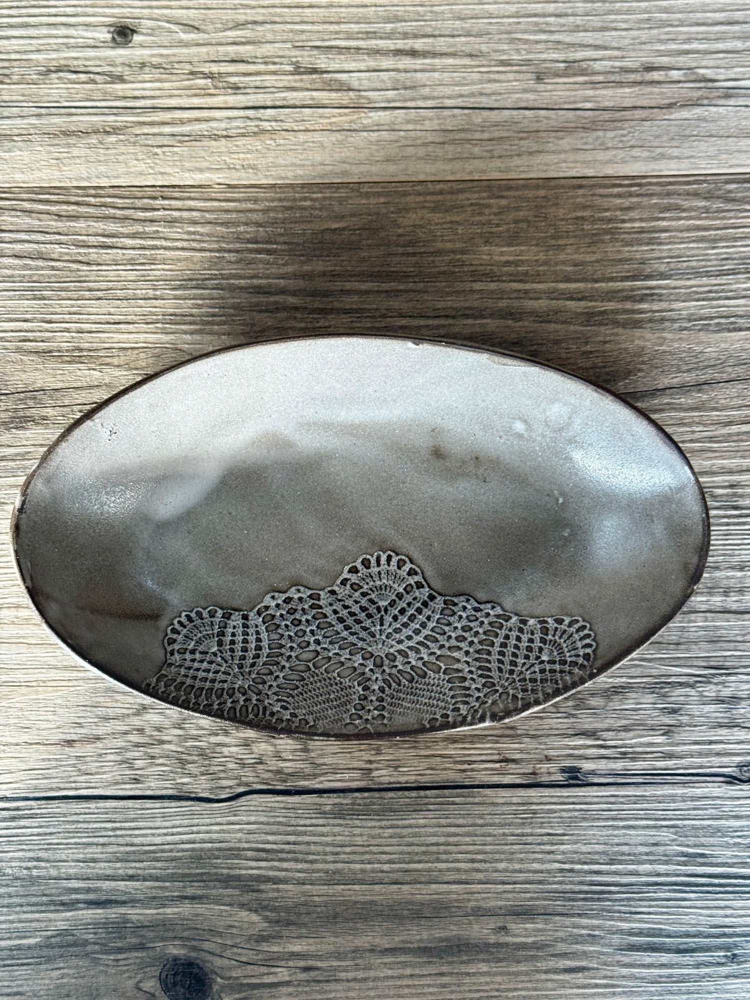 Grey Oval Sharing Plate
