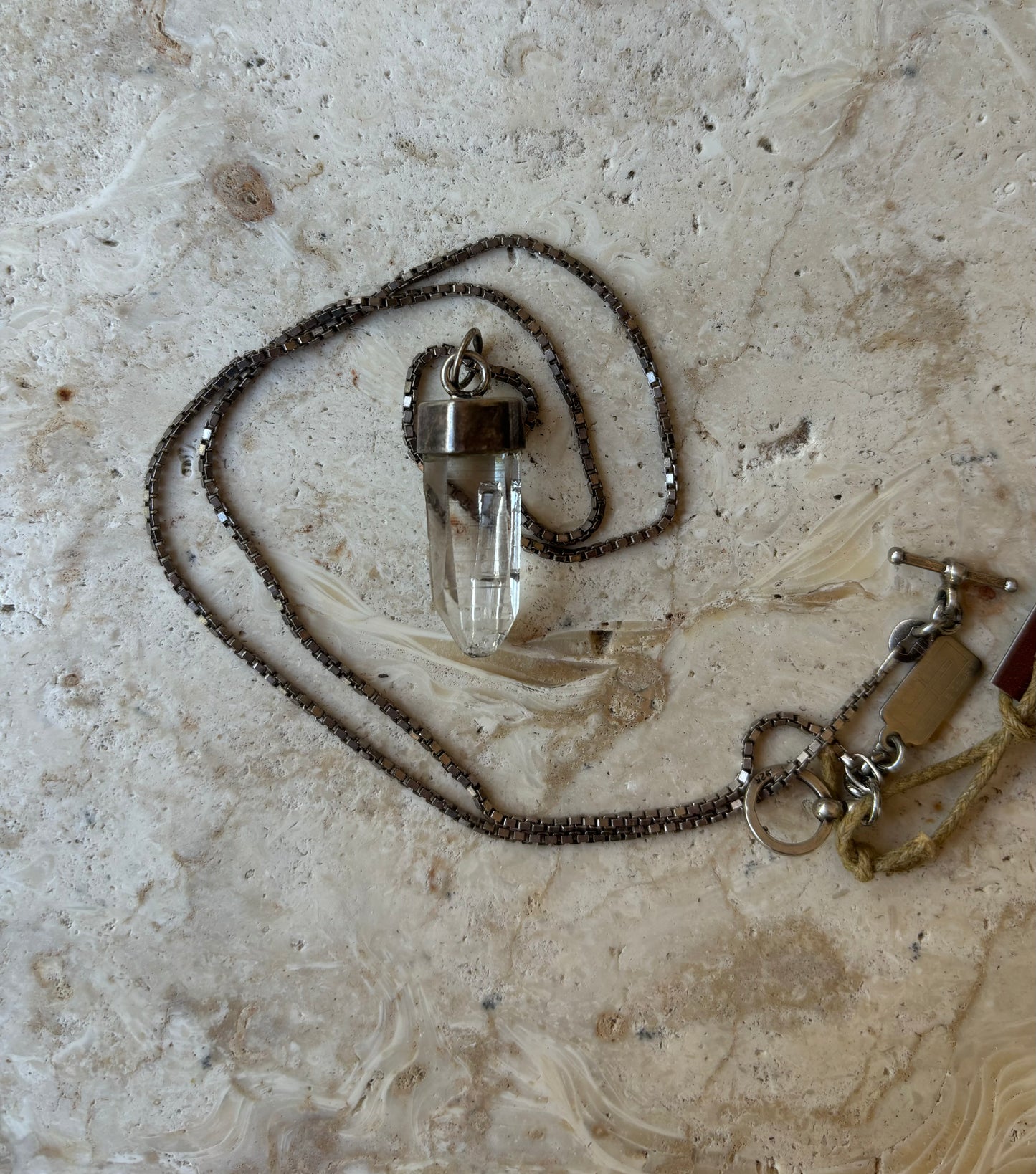 Clear Quartz Crystal Spear Necklace