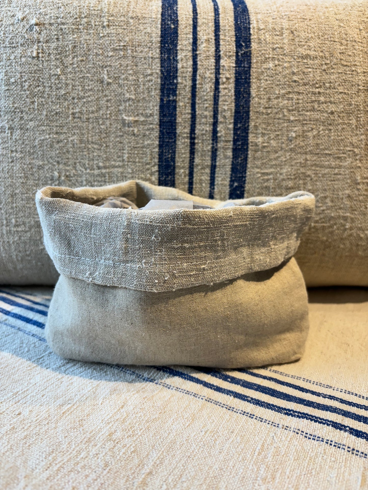 Vintage French Linen Breadbaskets