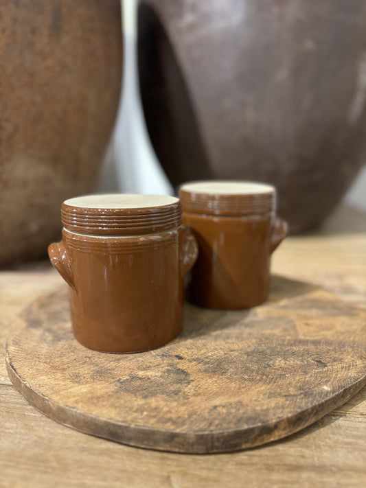 Small Vintage Glossed French Jar