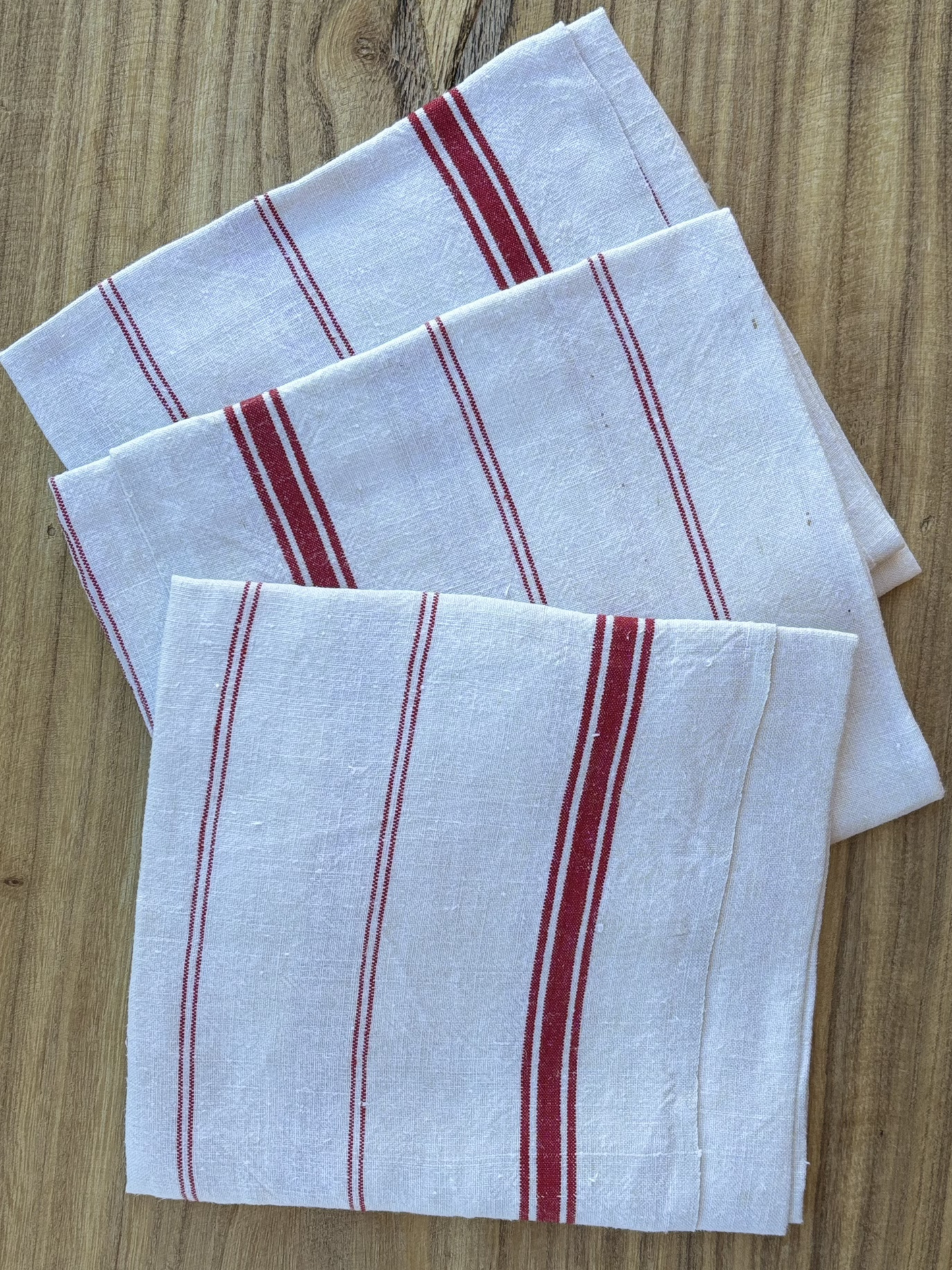 Set of 4 Vintage Striped Napkins