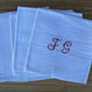 Set of 6 Large "SL" Monogrammed White Napkins