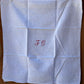 Set of 6 Large "SL" Monogrammed White Napkins
