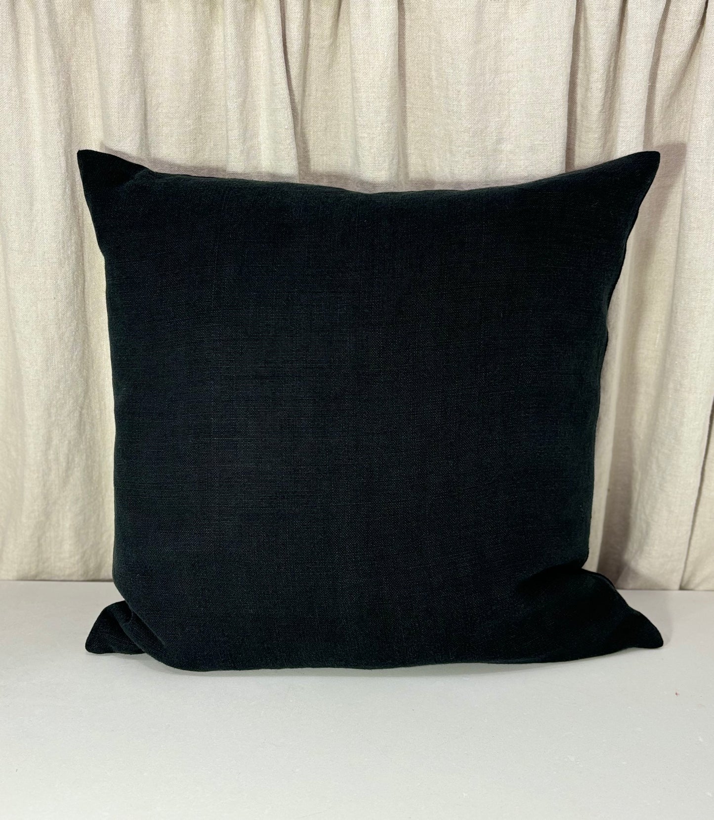 Midnight Belgian Linen Pillow