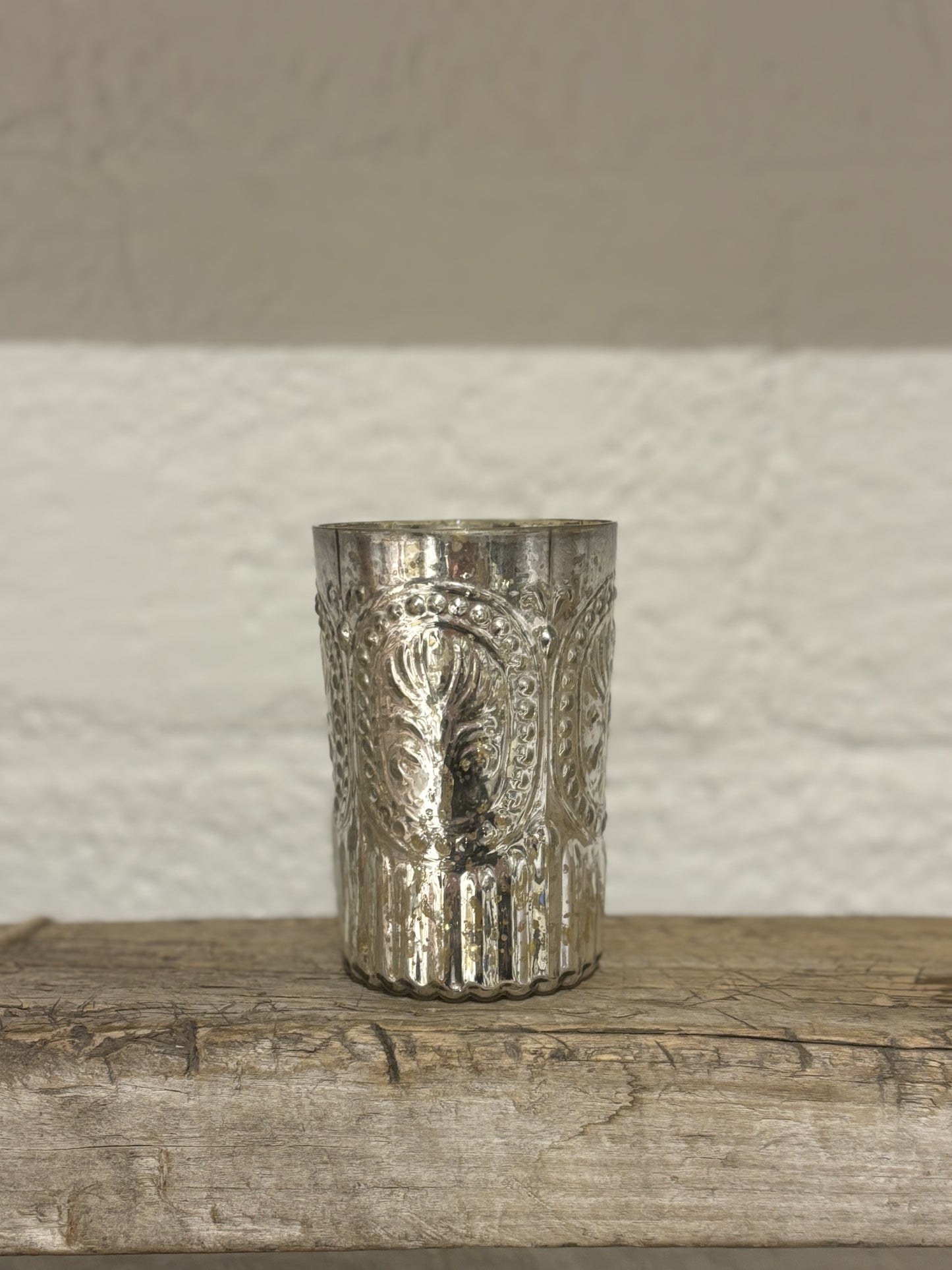 Marbello Ribbed Silver Votive