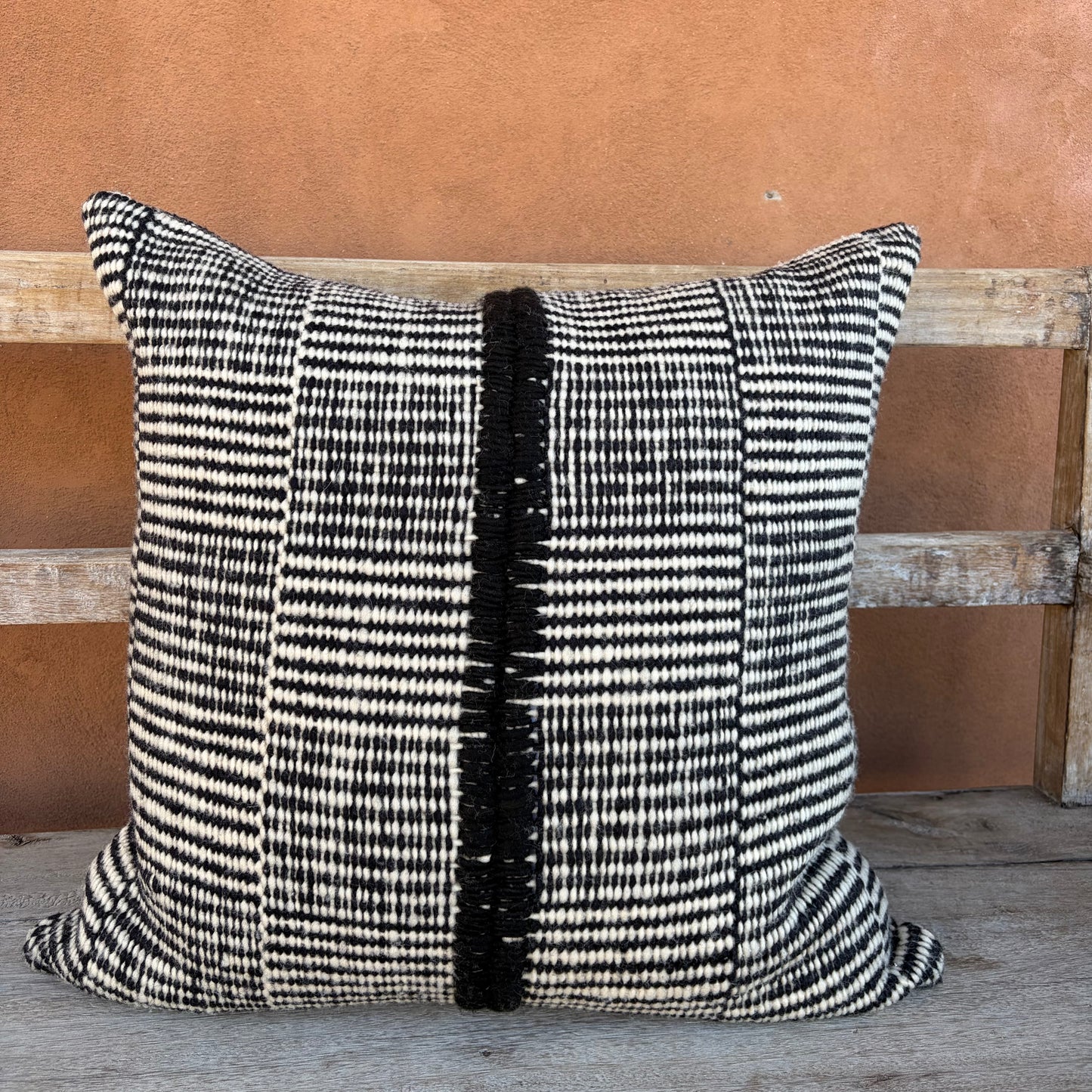 Black and White Railroad Pillow