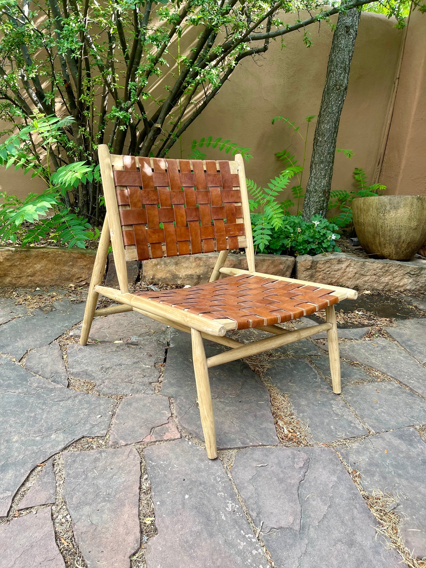Cumali Teakwood & Leather Chair