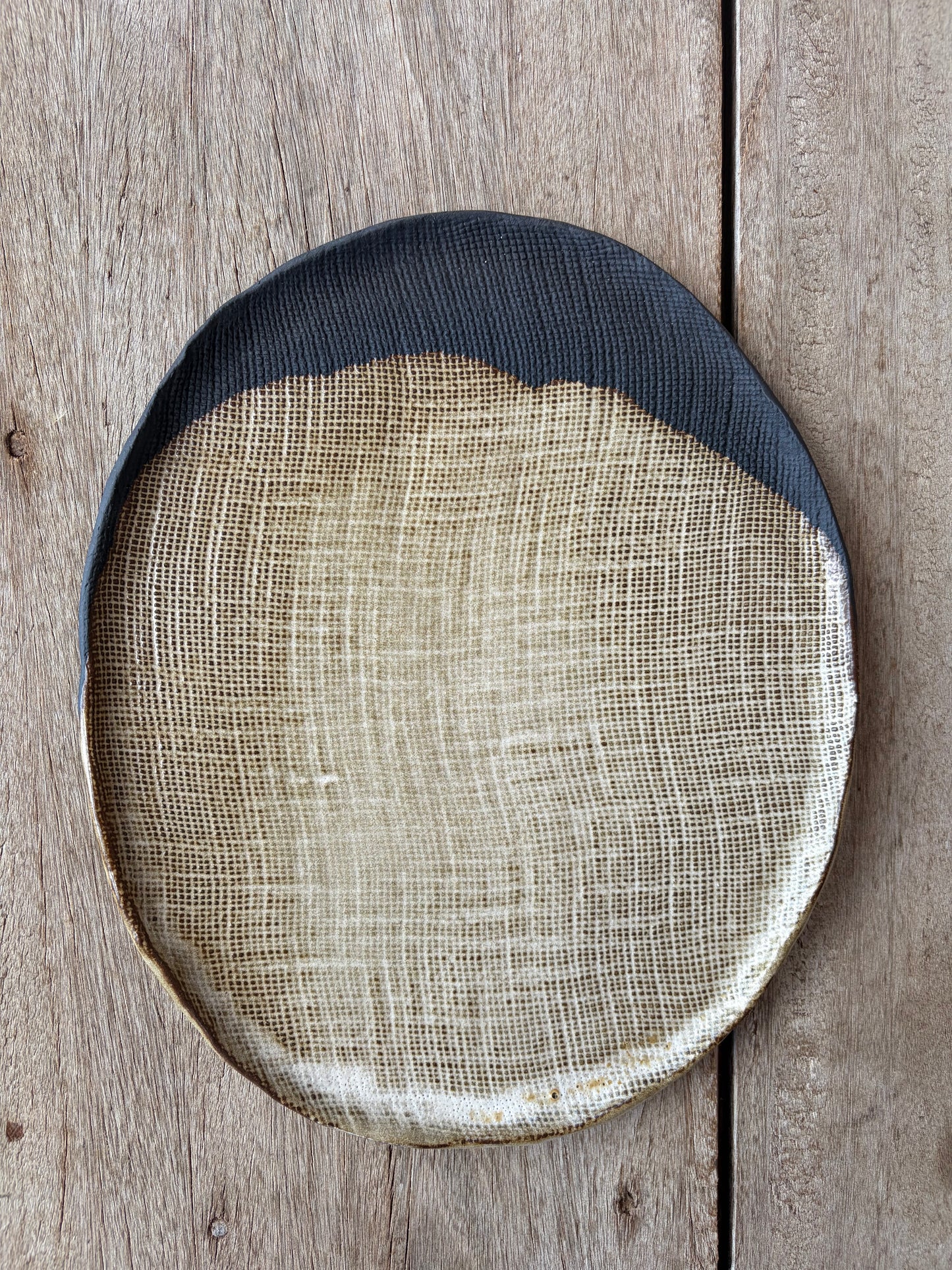 Black, White & Gold Linen Serving Platter
