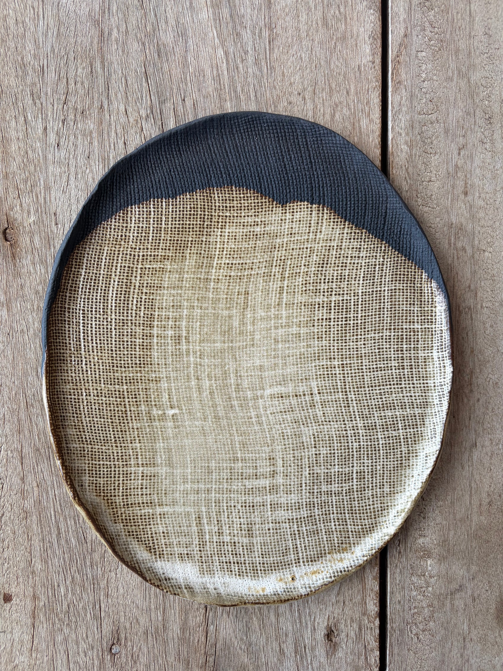 Black, White & Gold Linen Serving Platter