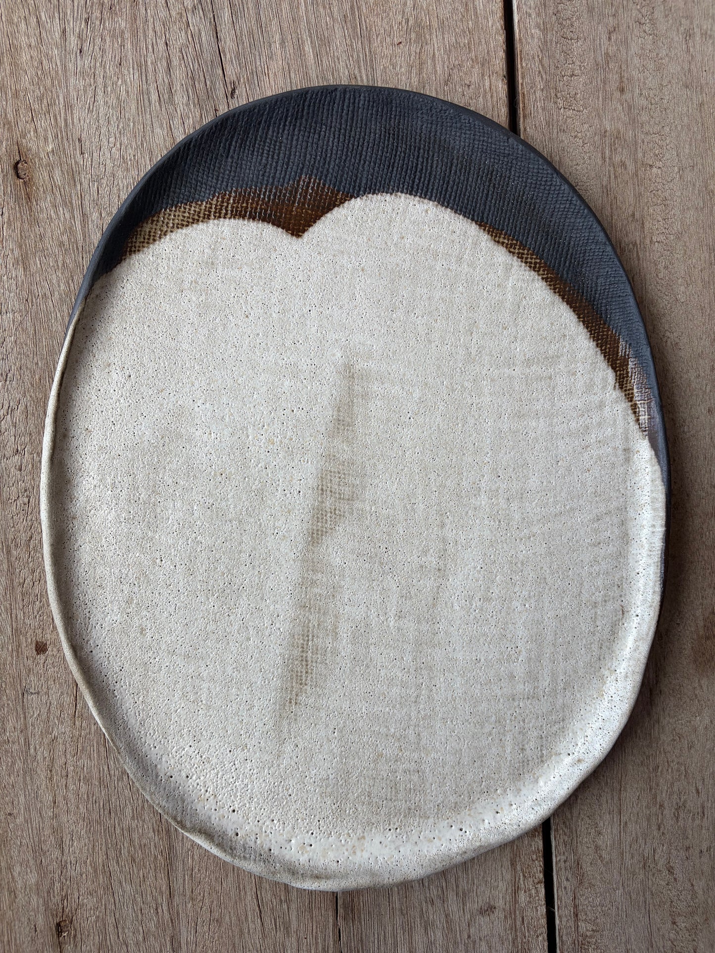 Black, White & Gold Linen Serving Platter