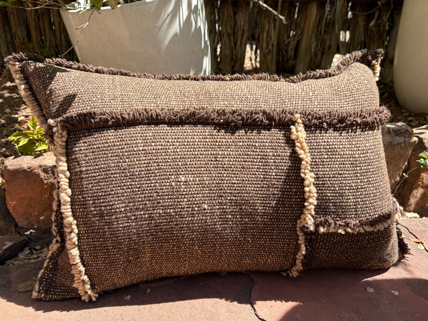 Patchwork Fringe Oatmeal Lumbar