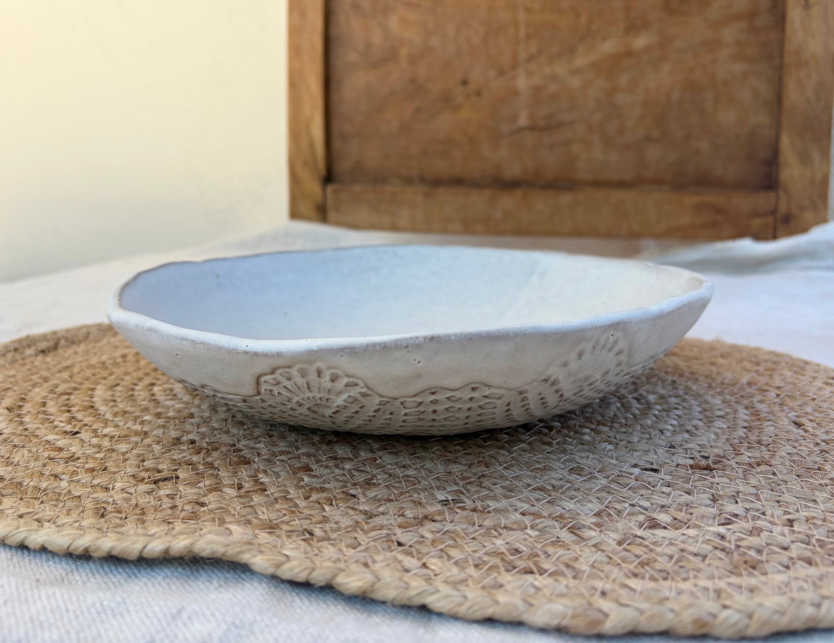 Off-White Ceramic Pasta Bowl
