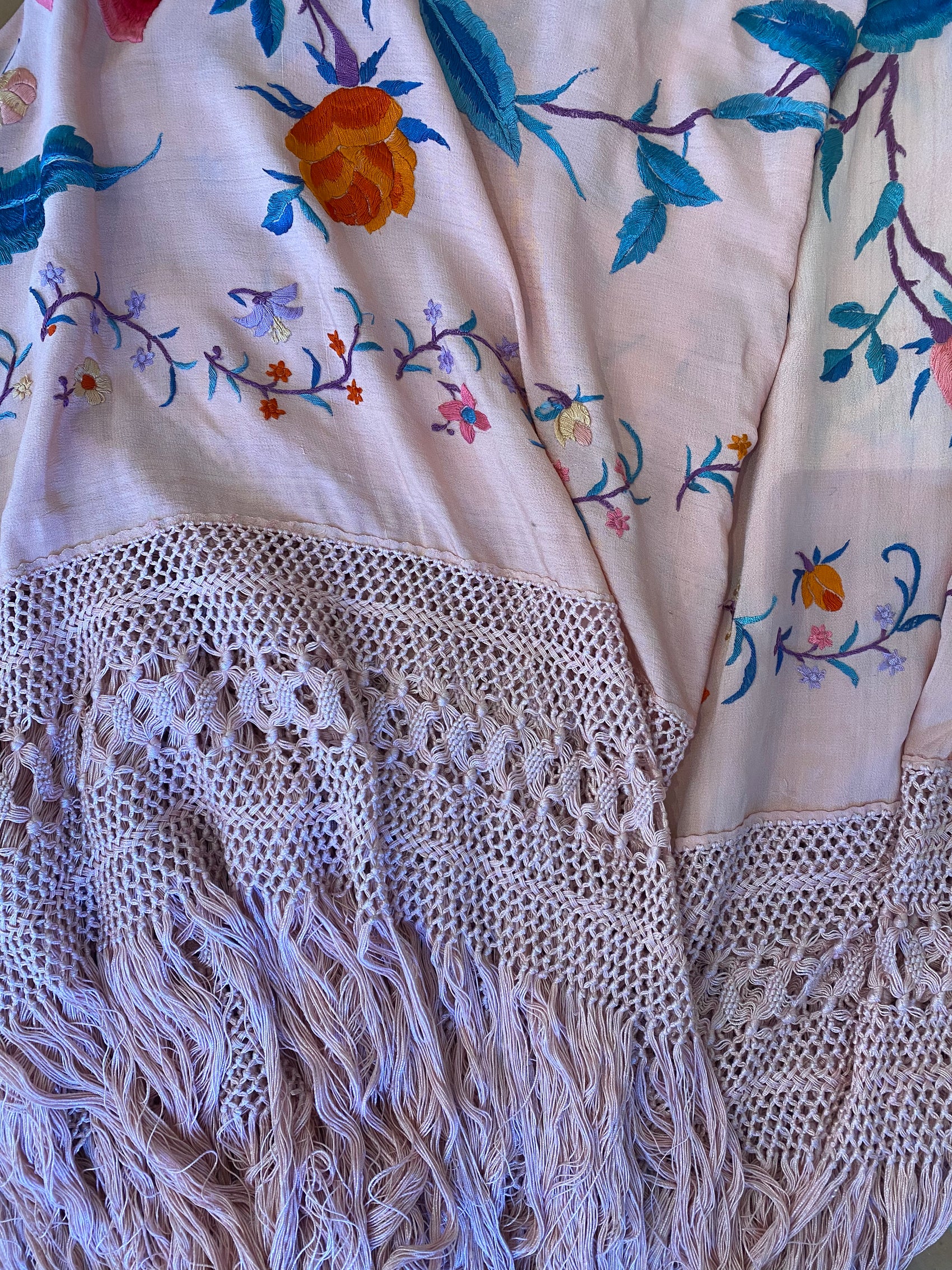 Pink Floral Vintage Textile