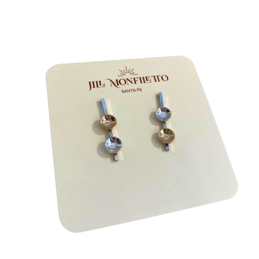 Sterling Silver Yellow Gold Petite Dish Earrings