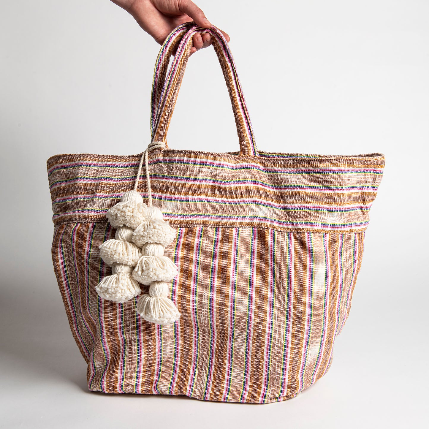 Tasseled Samui Organic Stripe Beach Bag