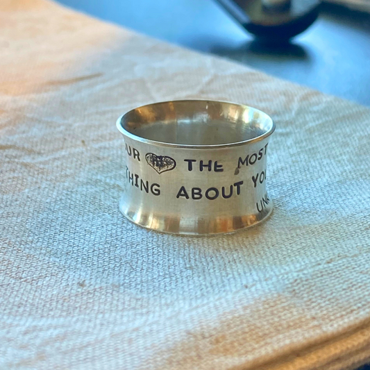 "Make Your Heart The Most Beautiful Thing About You" Engraved Sterling Silver Ring