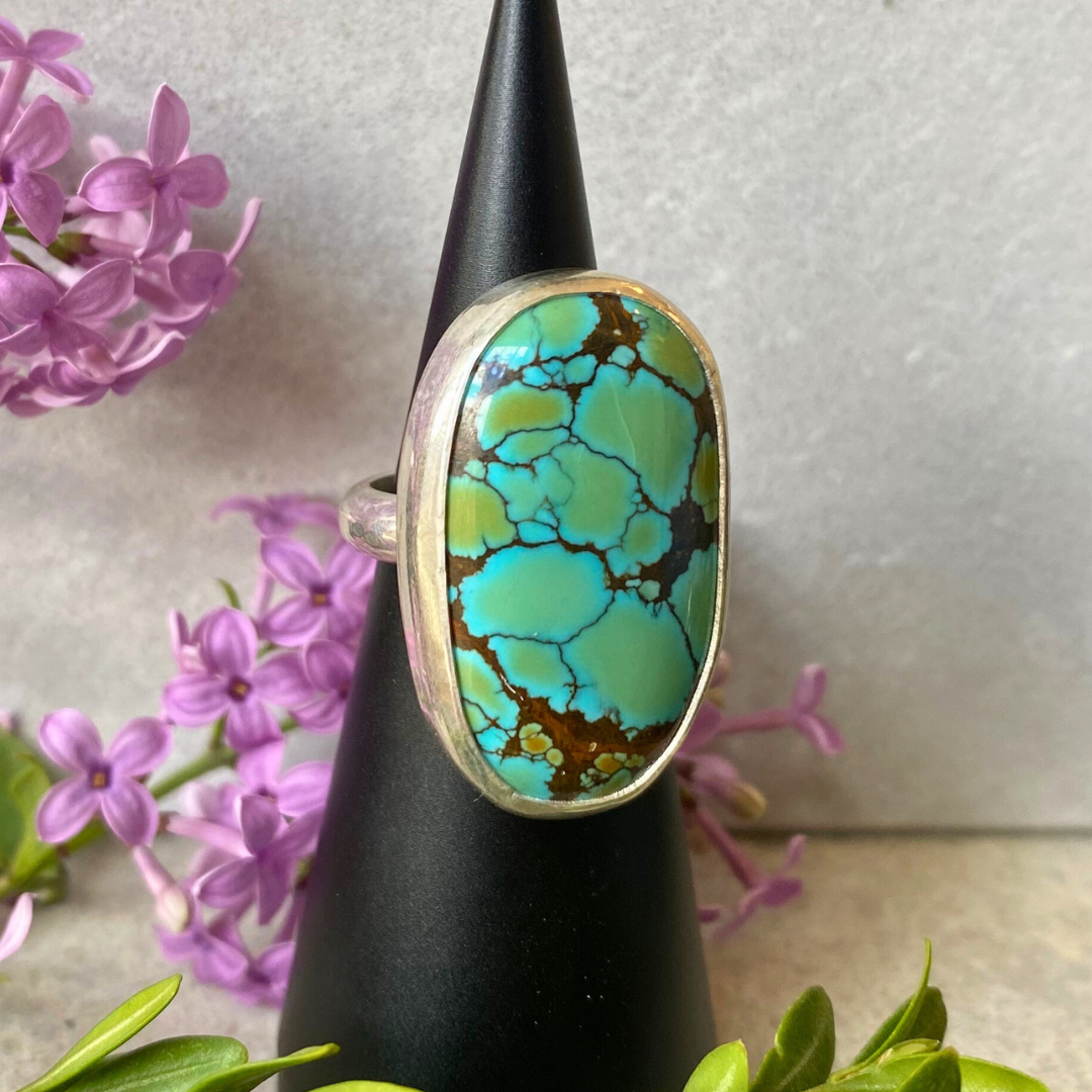 Blue Moon Oblong Turquoise Ring