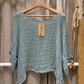 LinoMania Positano Linen Drape Top