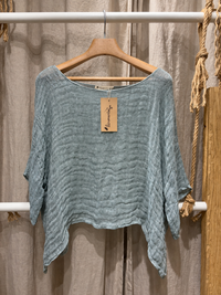 LinoMania Positano Linen Drape Top