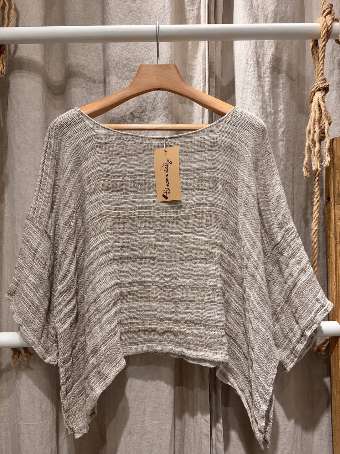 LinoMania Positano Linen Drape Top