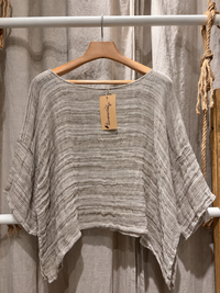 LinoMania Positano Linen Drape Top