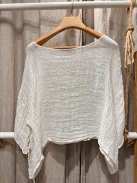 LinoMania Positano Linen Drape Top