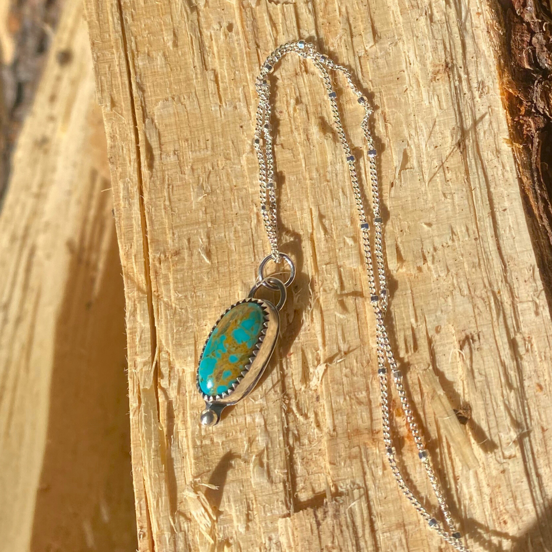 Delicate Turquoise and Sterling Silver Charm Necklaces