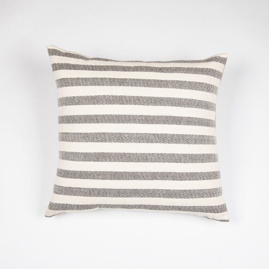 Birdseye Stripe Smoke & Crudo Linen Pillow