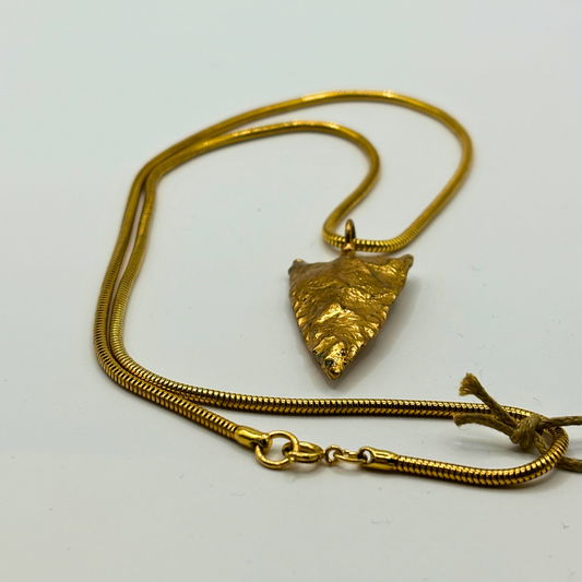 Large Vintage 22 Karat Gold Arrowhead Necklace