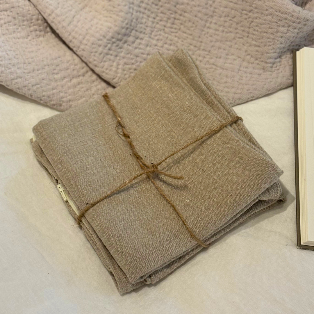 Set of 2 Belgian Linen Vintage Standard Pillowcases