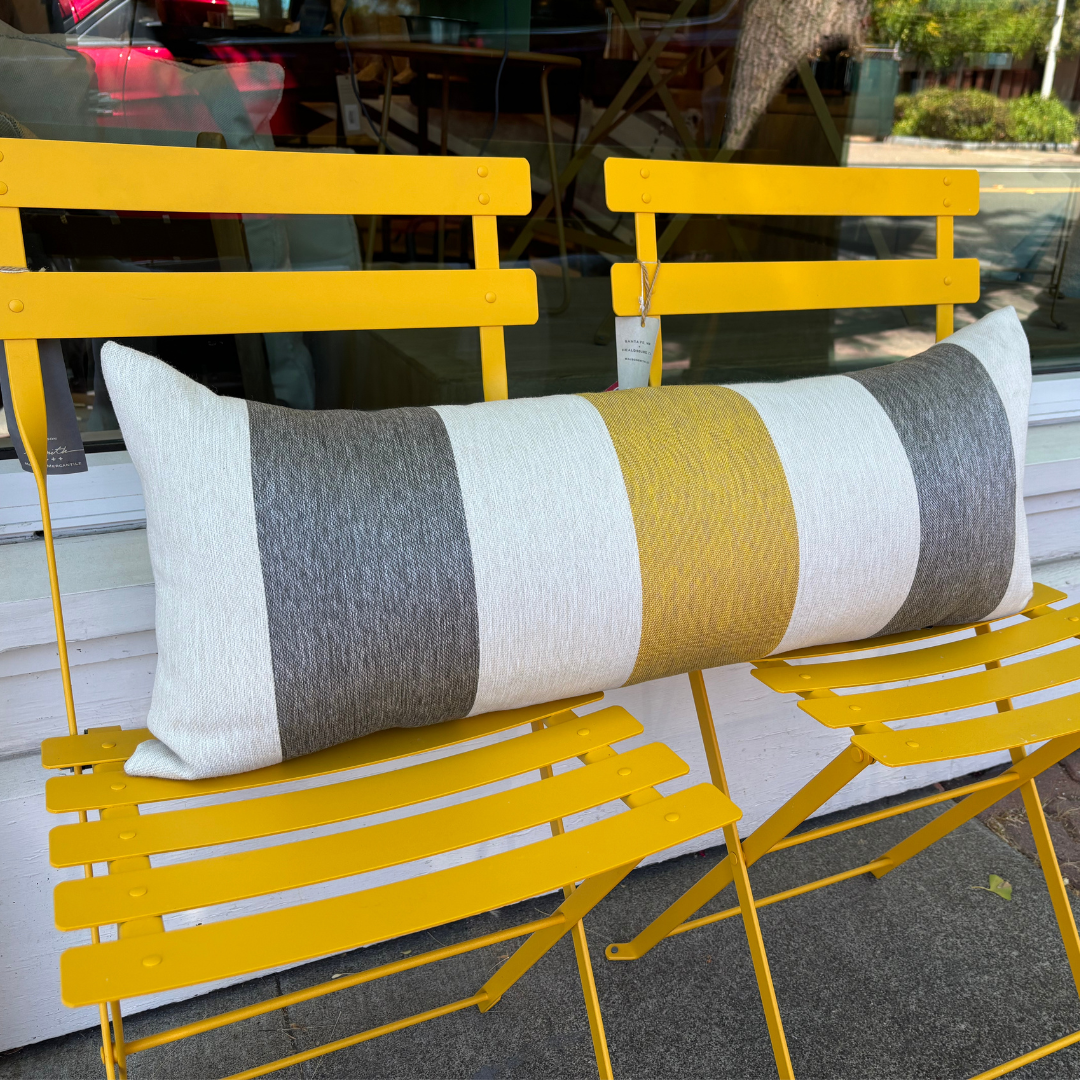 Lemon and Grey Outdoor Lumbar