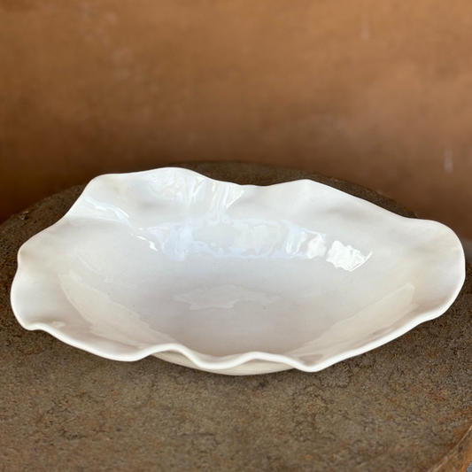 Porceline Fluted Oval Bowl