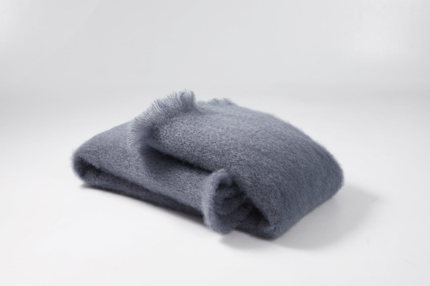 Cold Grey Mohair Throw