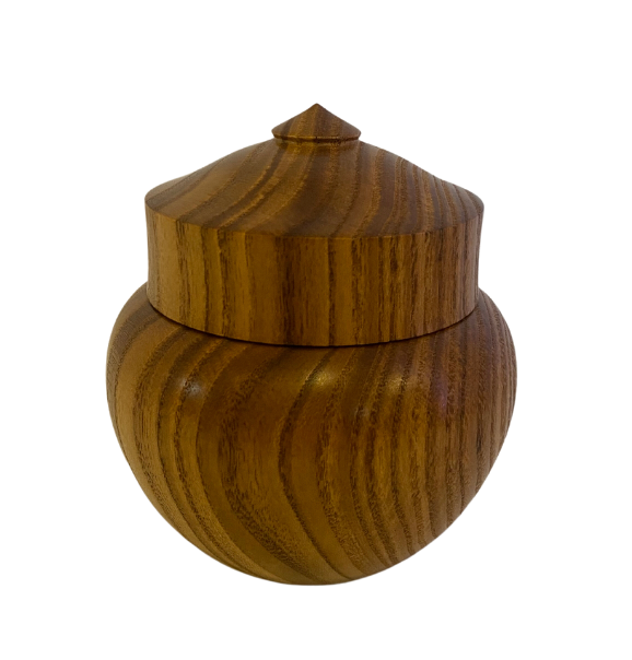 Chinese Scholar Lidded Wooden Ramekin