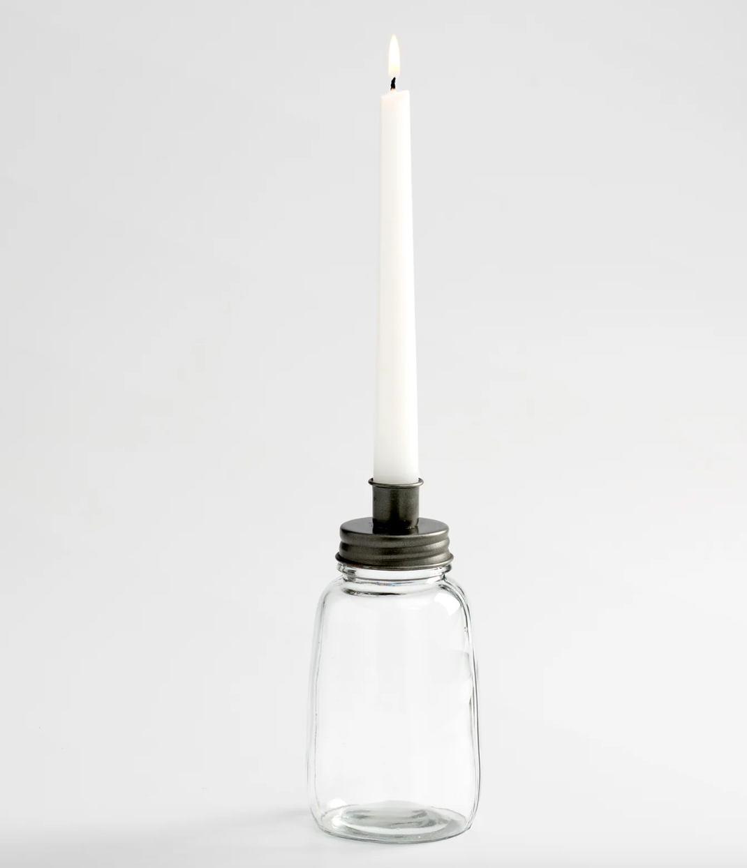Handcrafted Glass and Metal Candle Holder