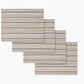 Set of 4 Black and Cream Multi-Striped Placemats
