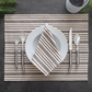 Set of 4 Black and Cream Multi-Striped Placemats