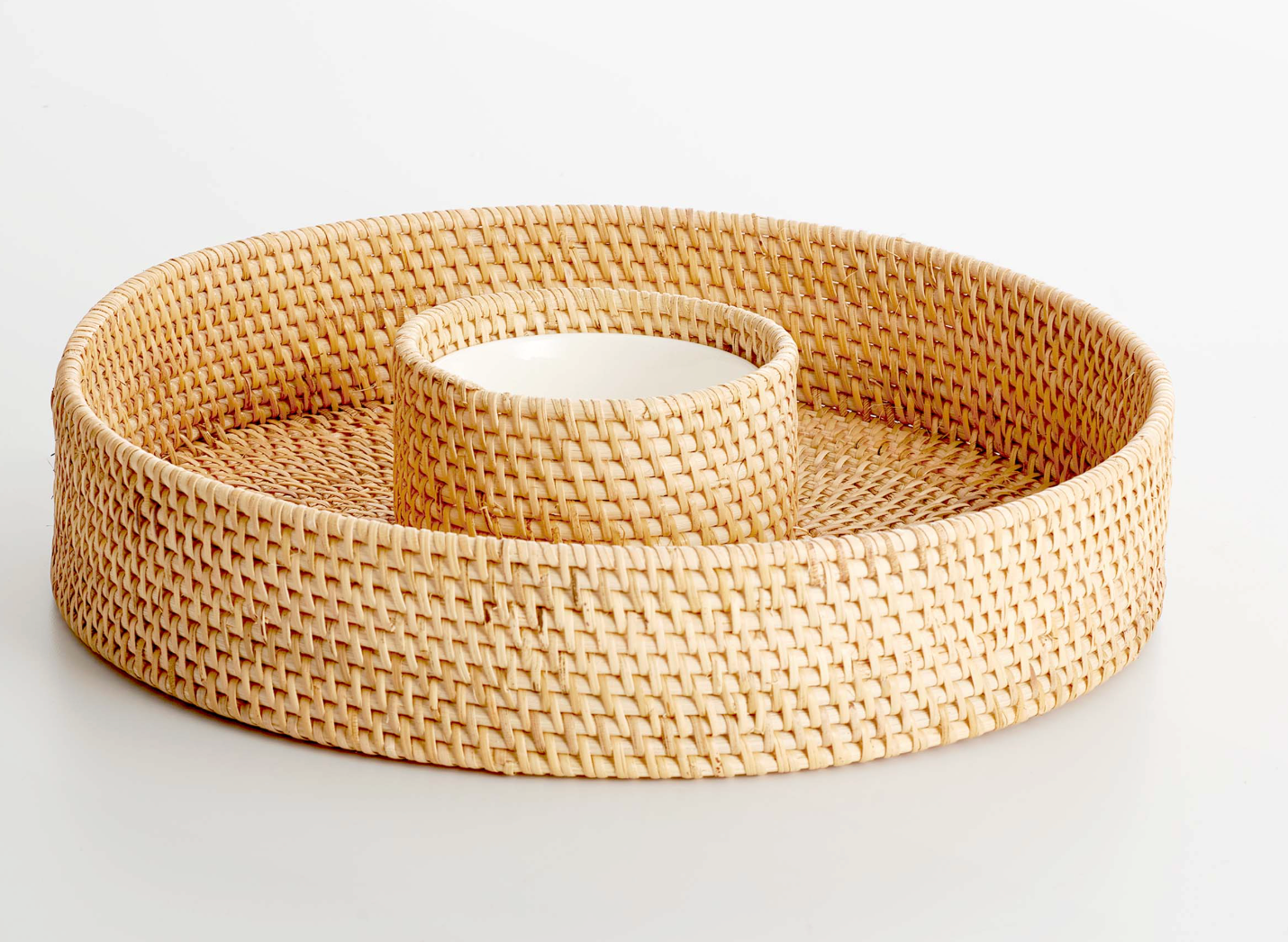 Woven Rattan Chip and Dip Basket