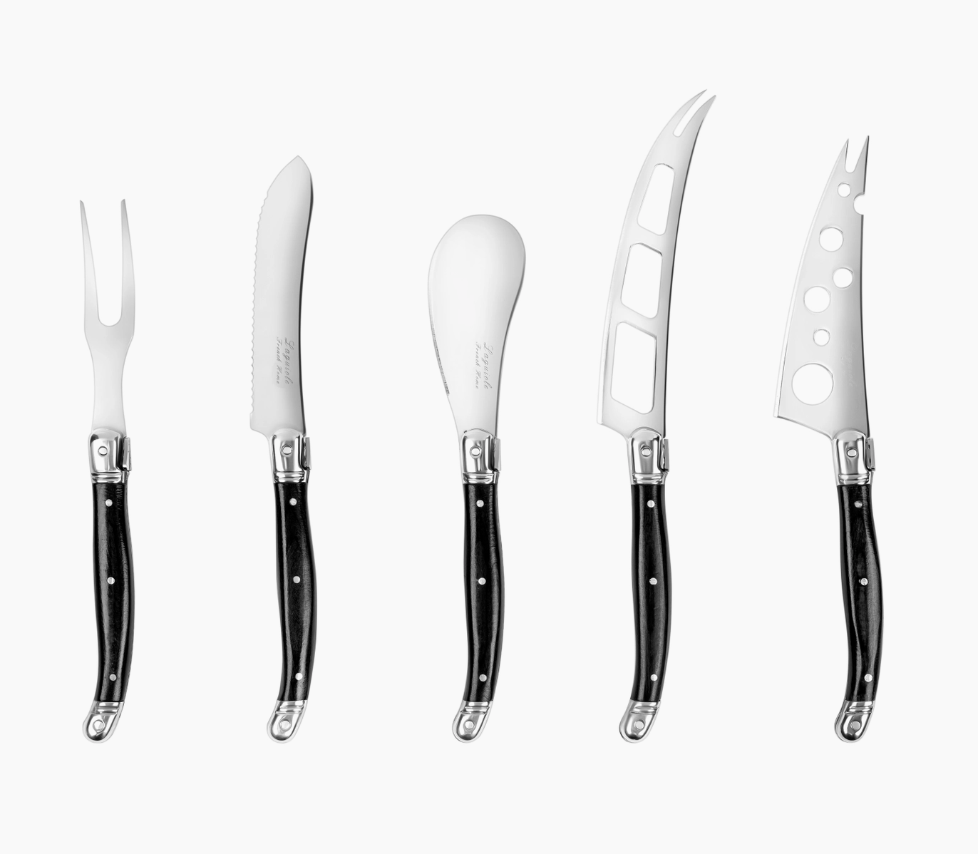5-Piece Black Pakkawood Cheese Knife Set