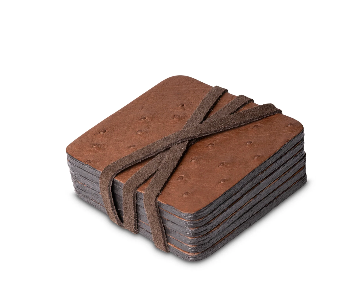 Ostrich Leather Coasters (Set of 6)