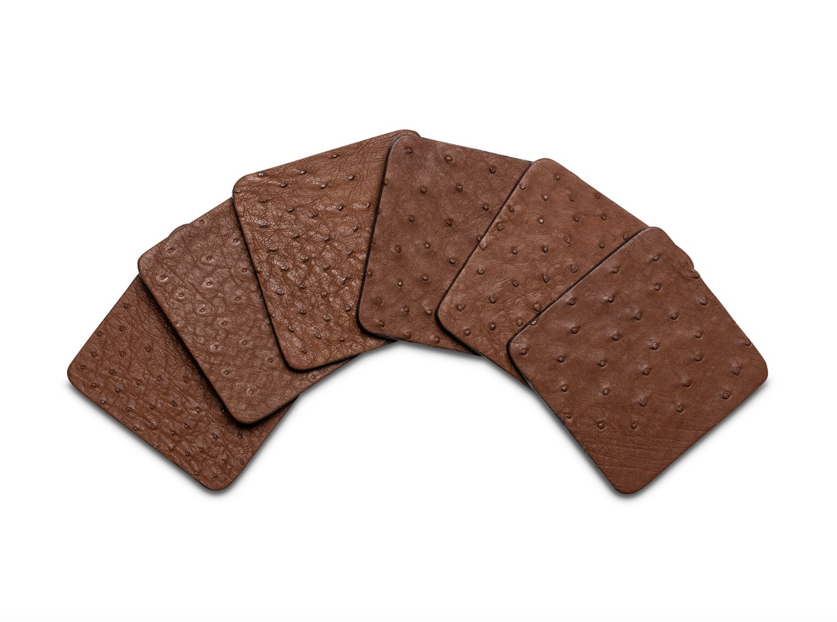 Ostrich Leather Coasters (Set of 6)