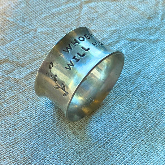 "Whoever Is Happy Will Make Others Happy" Engraved Sterling Silver Ring