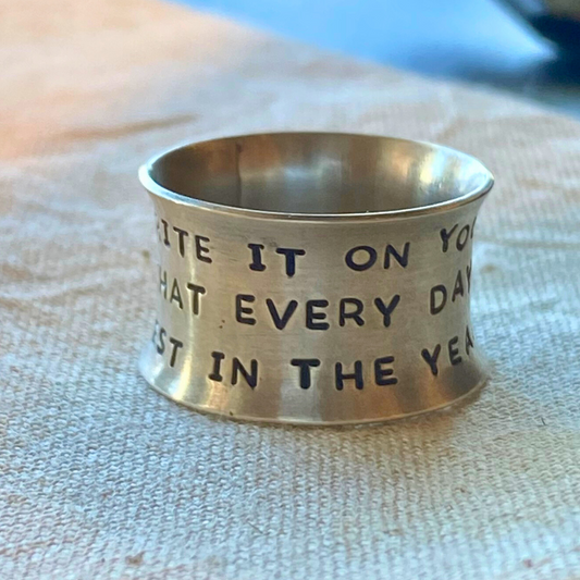 "Write It On Your Heart That Every Day Is The Best Day In The Year" Engraved Sterling Silver Ring