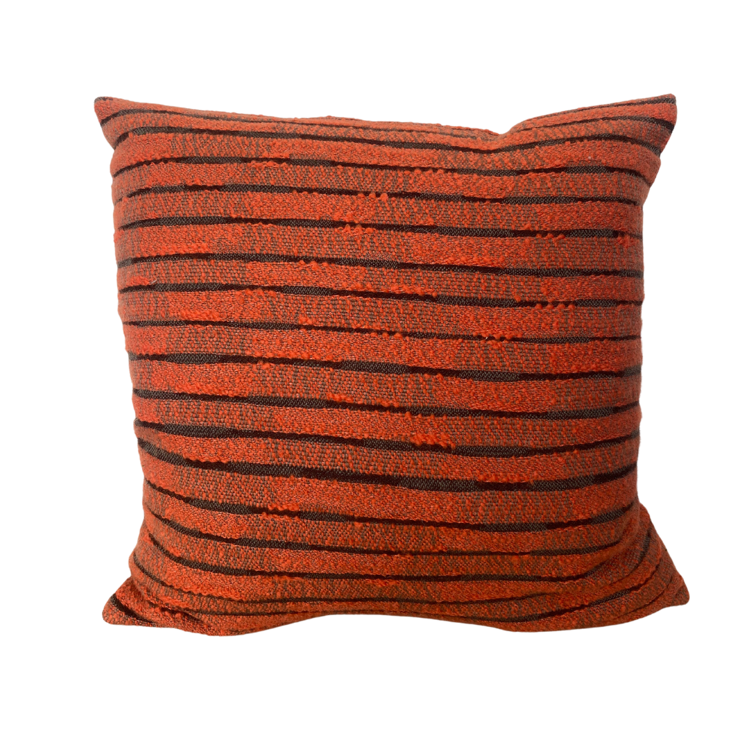 Sandra Jordan Ailey Orange Stripe Pillow