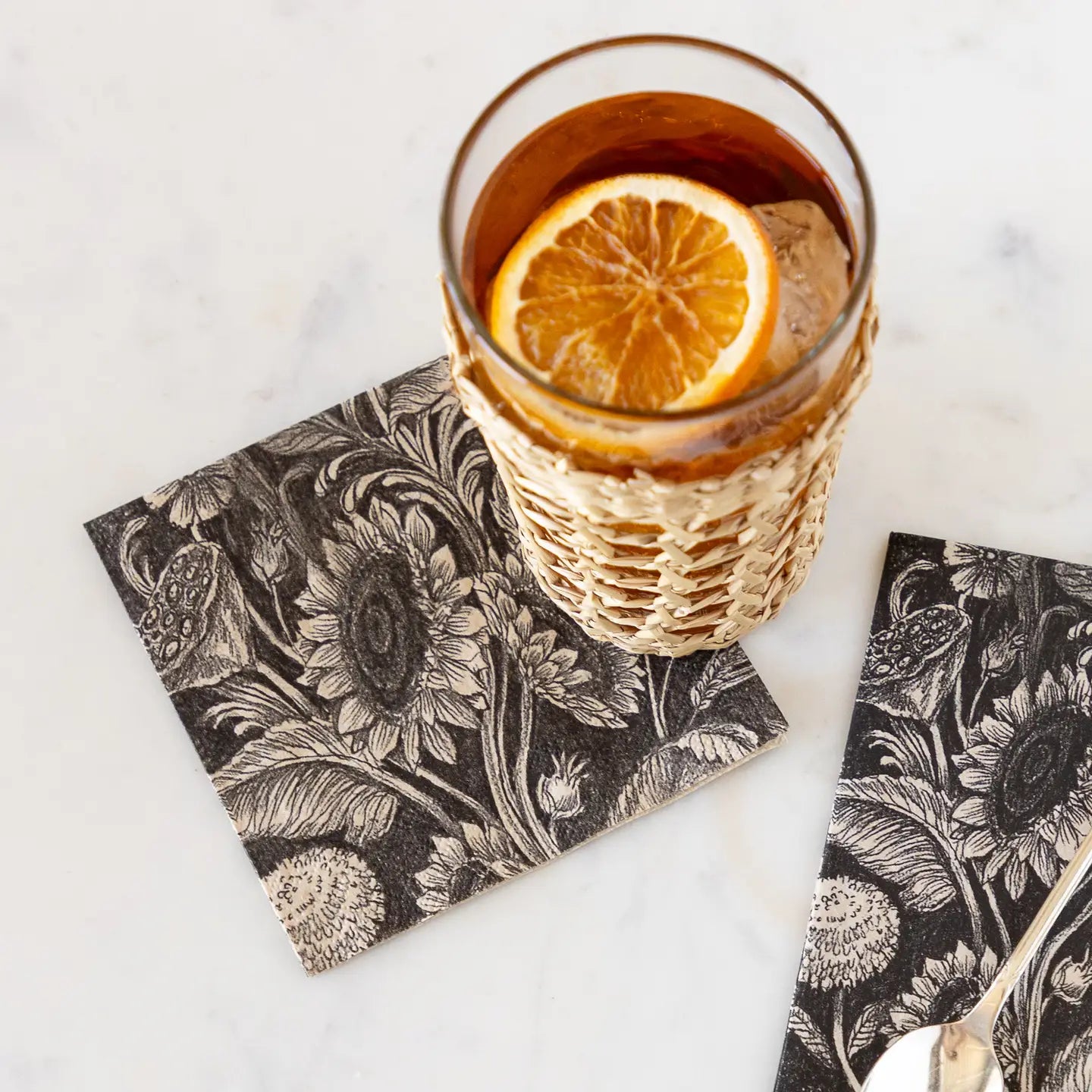 Vintage Sunflower Cocktail Napkin