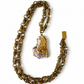 Vintage Agate Brass Chain Necklace