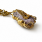 Vintage Agate Brass Chain Necklace