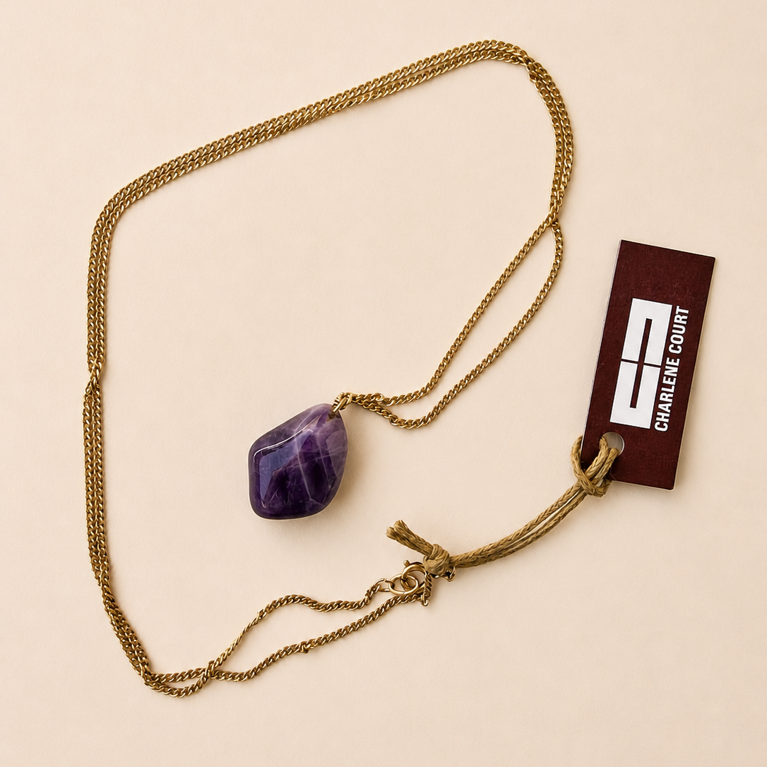 Vintage Rounded Amethyst Necklace